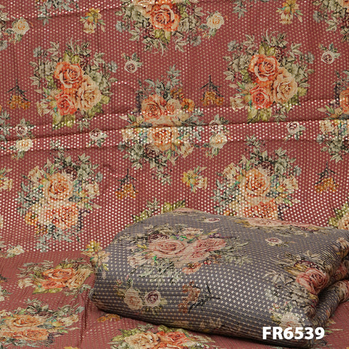 Printed Sequins Viscose Fabric-FR6539